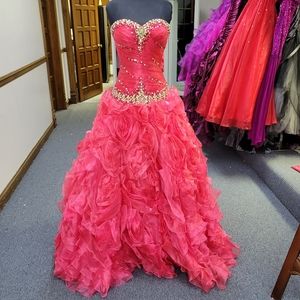 KARISHMA CHERRY RED BALLGOWN DRESS